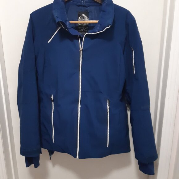 Ladies Royal Blue Spyder gortex ski jacket - no hood - Size 12 - Picture 10 of 14